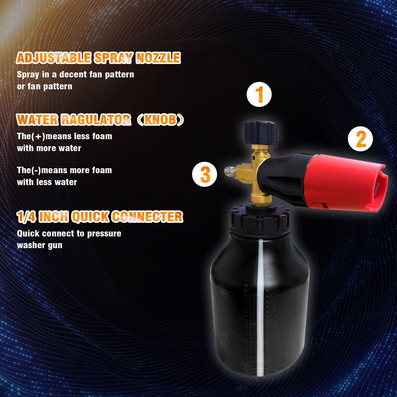 Professional Car Washer Foam Pot Angle Adjustable Detachable Portable Handheld Foam Bottle Sprayer