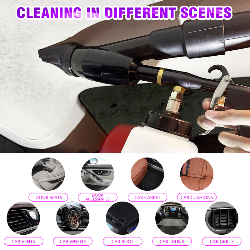 2-in-1 Air Blow Gun & Vacuum Gun with Adjustable Air Flow Nozzle, Cleaning Gun, Works with Air Compressor