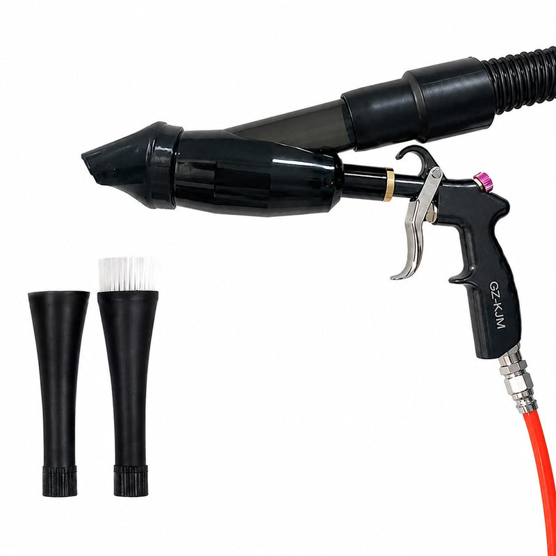 2-in-1 Car Cleaning Gun, Air Blow Gun & Vacuum Gun for Interior Detailing, High Pressure Dryer Blower with Adjustable Nozzle, Quickly Removes Dust, Dirt & Pet Hair, Air Compressor Required