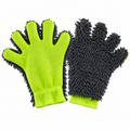 Chenille Microfiber Car Wash Mitt, Car Washing Glove with Breathable Mesh, Double-Sided Scratch-Free Auto Detailing Mitt for Car Exterior, Wheels, Glass, Interior Dusting and Home Cleaning