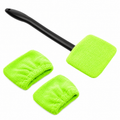 Car Windshield Cleaner Tool with 2 Microfiber Pads, Auto Glass Wiper